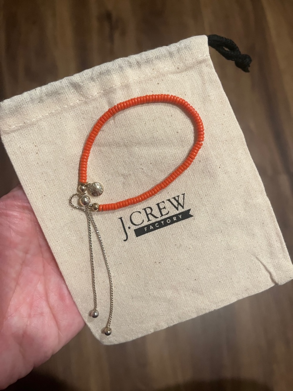 J. Crew Factory Orange Beaded Adjustable Bracelet